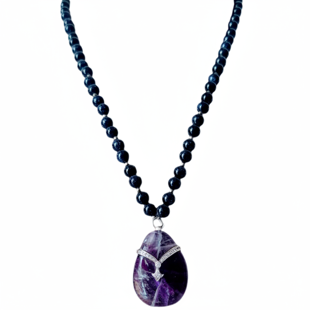 Fluorite with Natural Diamonds in 18kt Gold