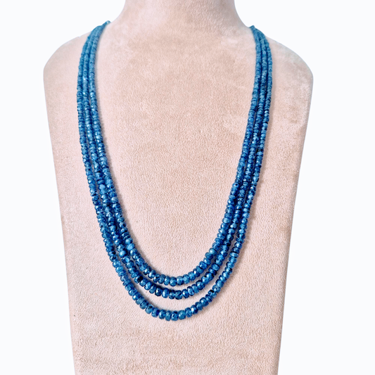 Natural Royal blue sapphire gemstone necklace, elite and elegant