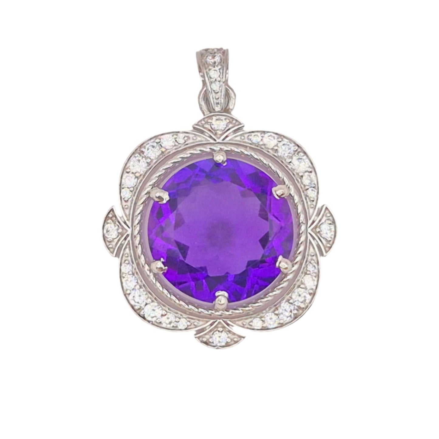 Purple Hydro with Cubic Zirconias in 925 Silver