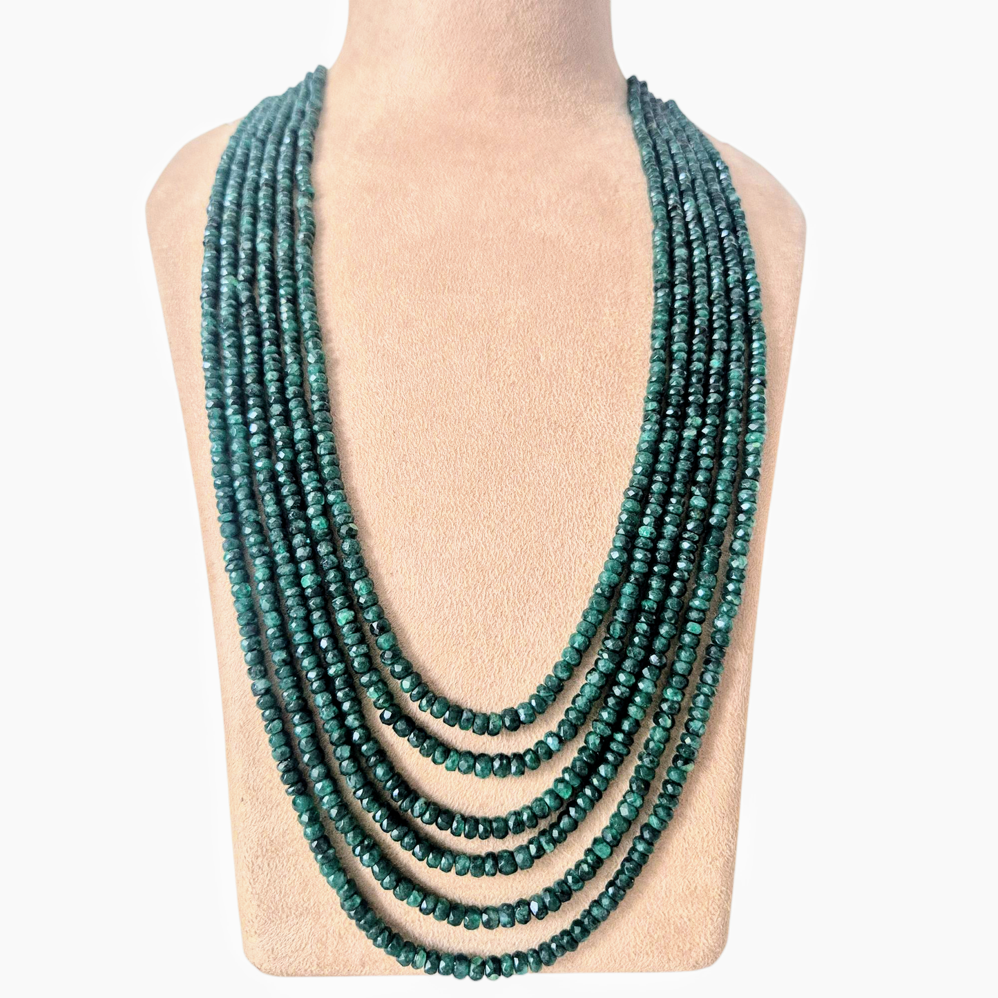 Royal green Natural Emerald gemstone necklace