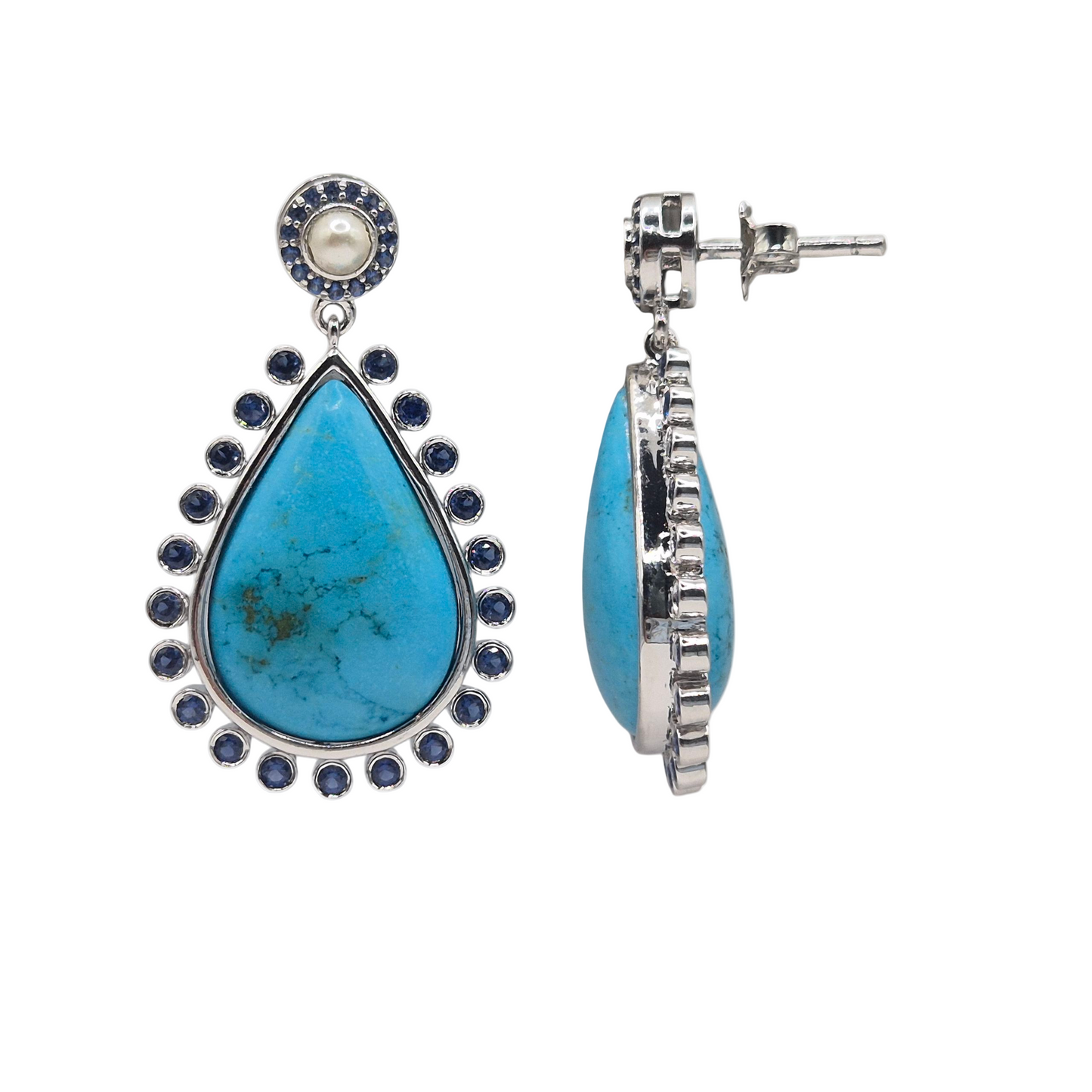 Natural Turquoise Gemstone in Silver