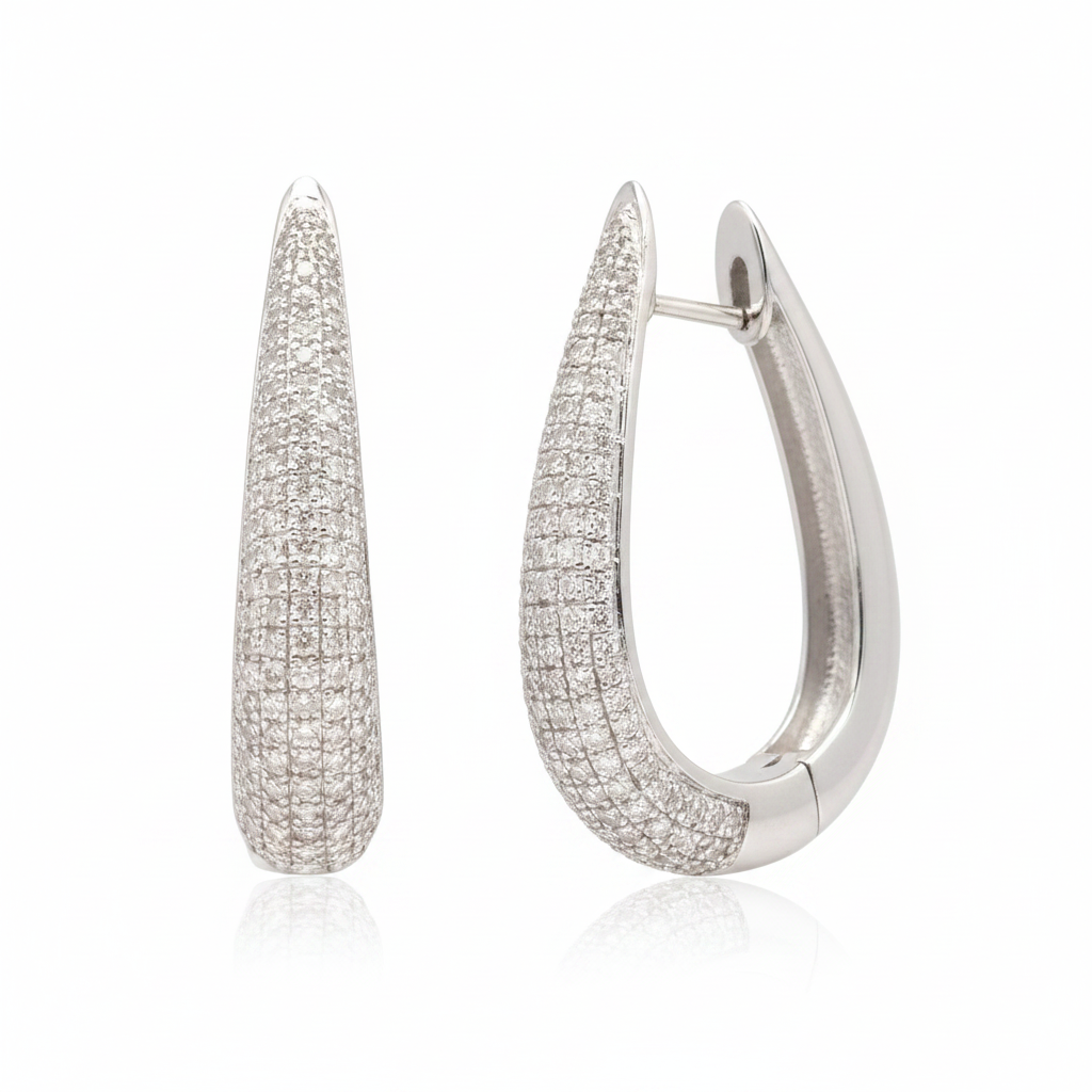 Long Bali with Lab Grown Diamonds in 925 Silver