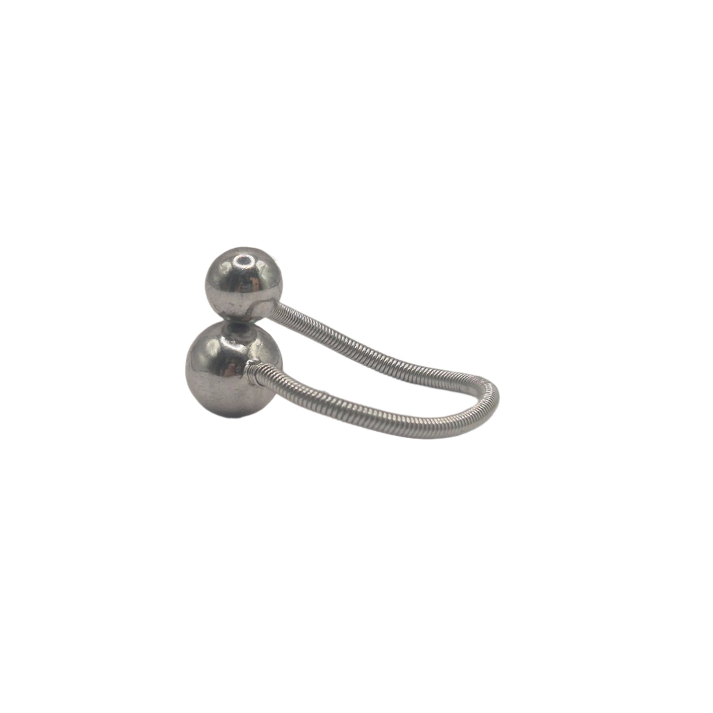 Spring ball ring in 925 Silver, adjustable