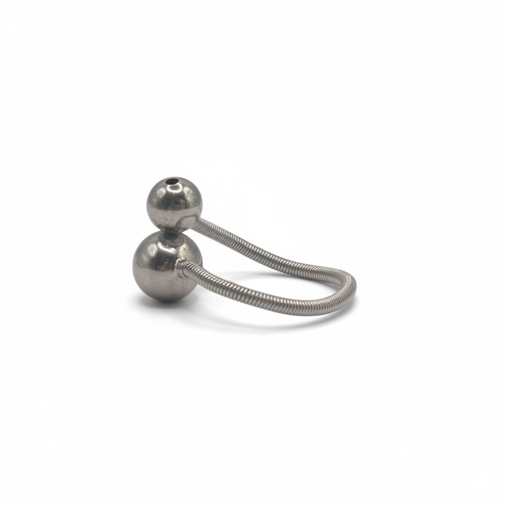 Spring ball ring in 925 Silver, adjustable