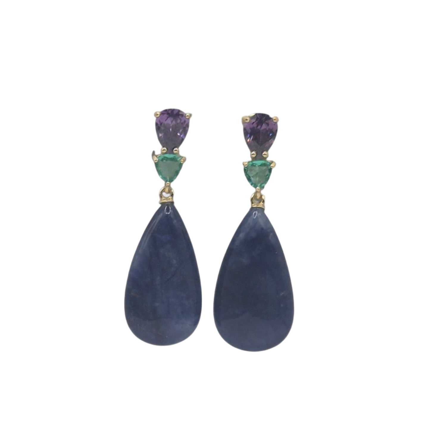 Kunzite with Cubic zirconia in Silver