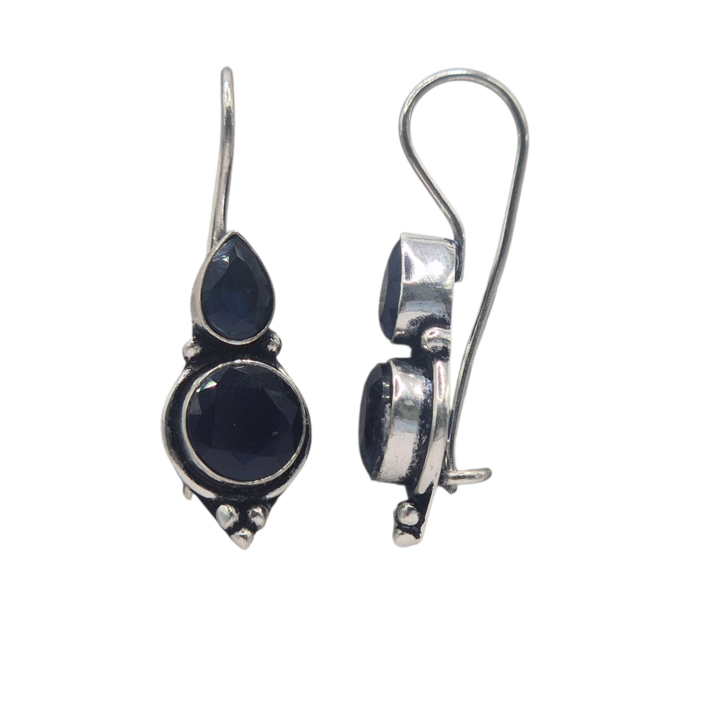 Inky blue cubic zirconia earring