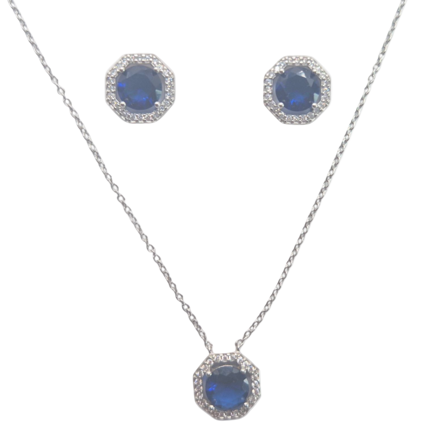 Royal Blue Cubic Zirconia set in 925 Silver