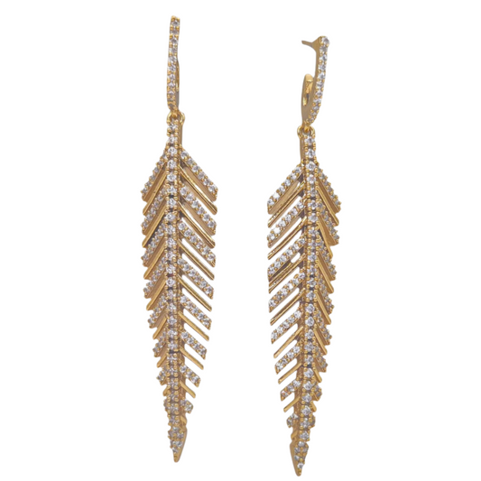 Cubic Zirconia set in Brass in a leafy pattern