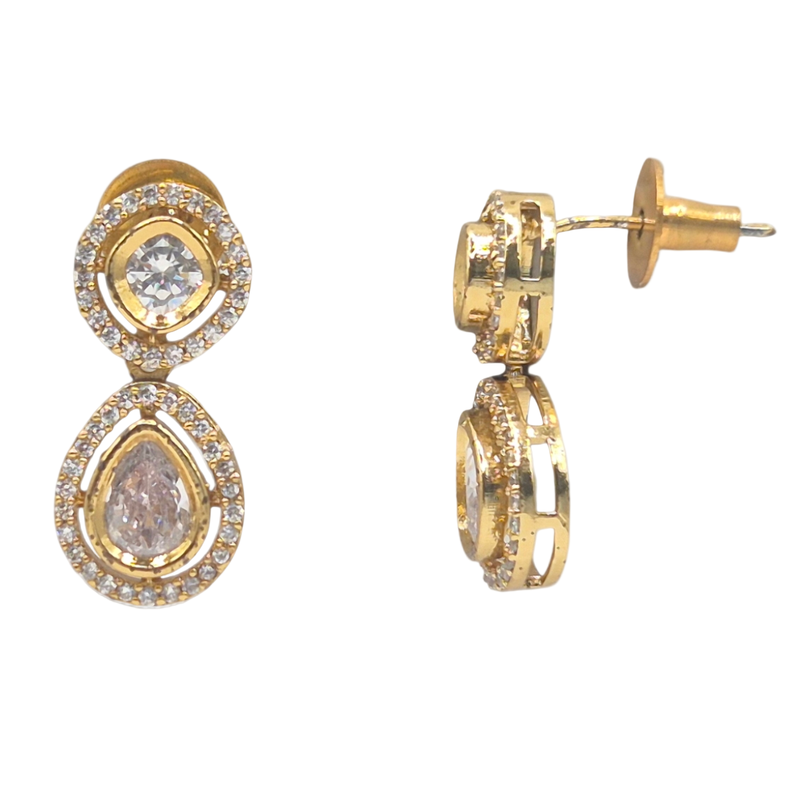 Kundan with cubic zirconia in brass