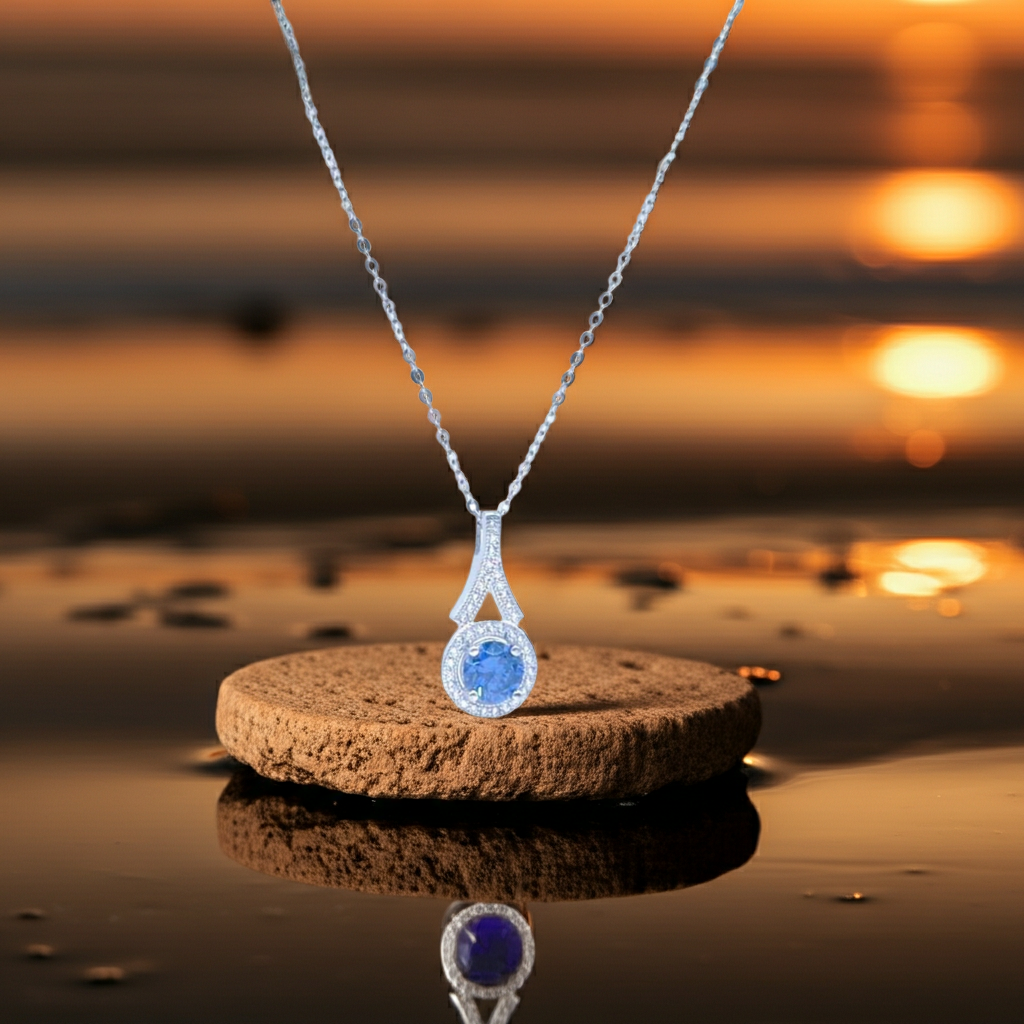 Blue Hydro in 925 Silver
