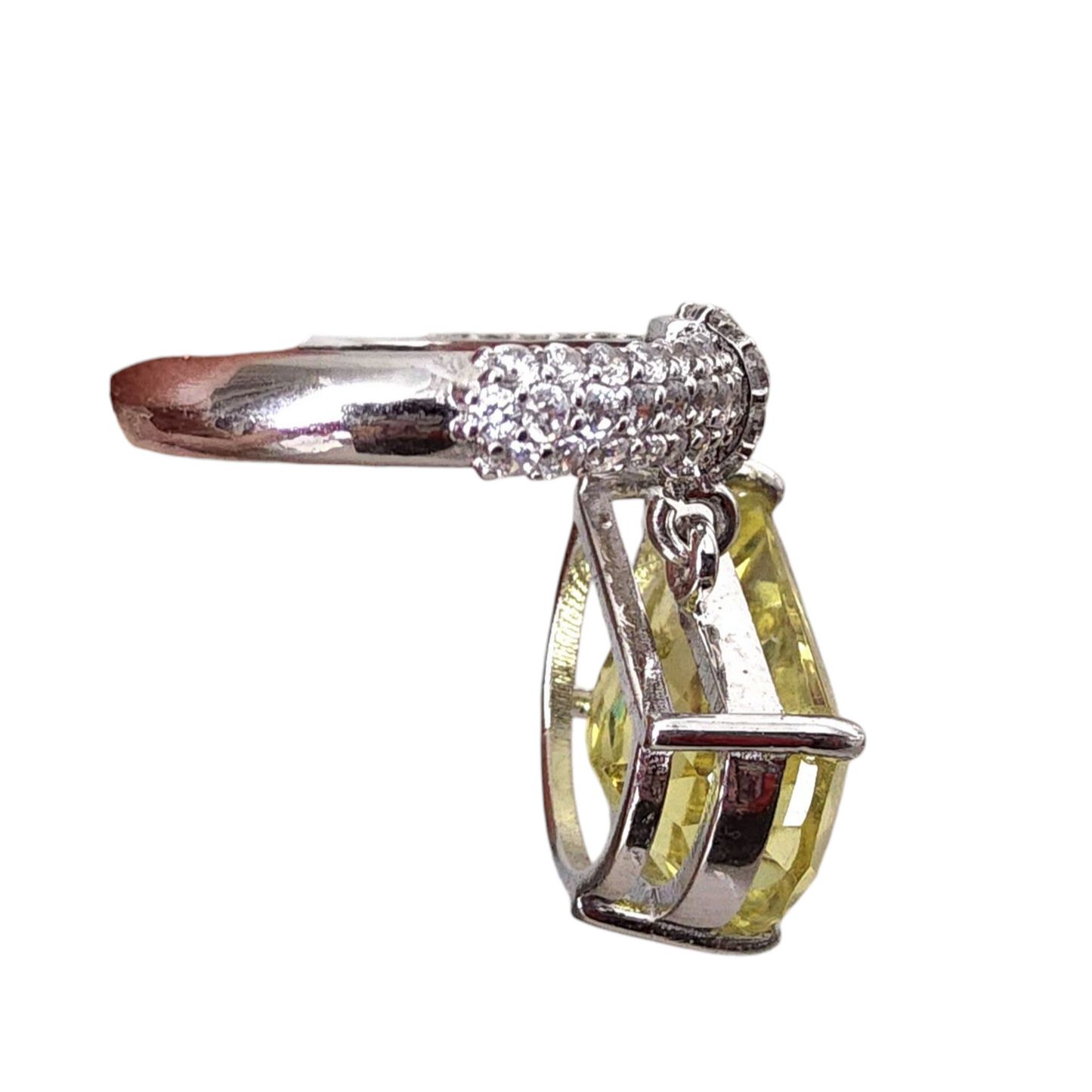 Citrine with Cubic Zirconias in 925 Silver
