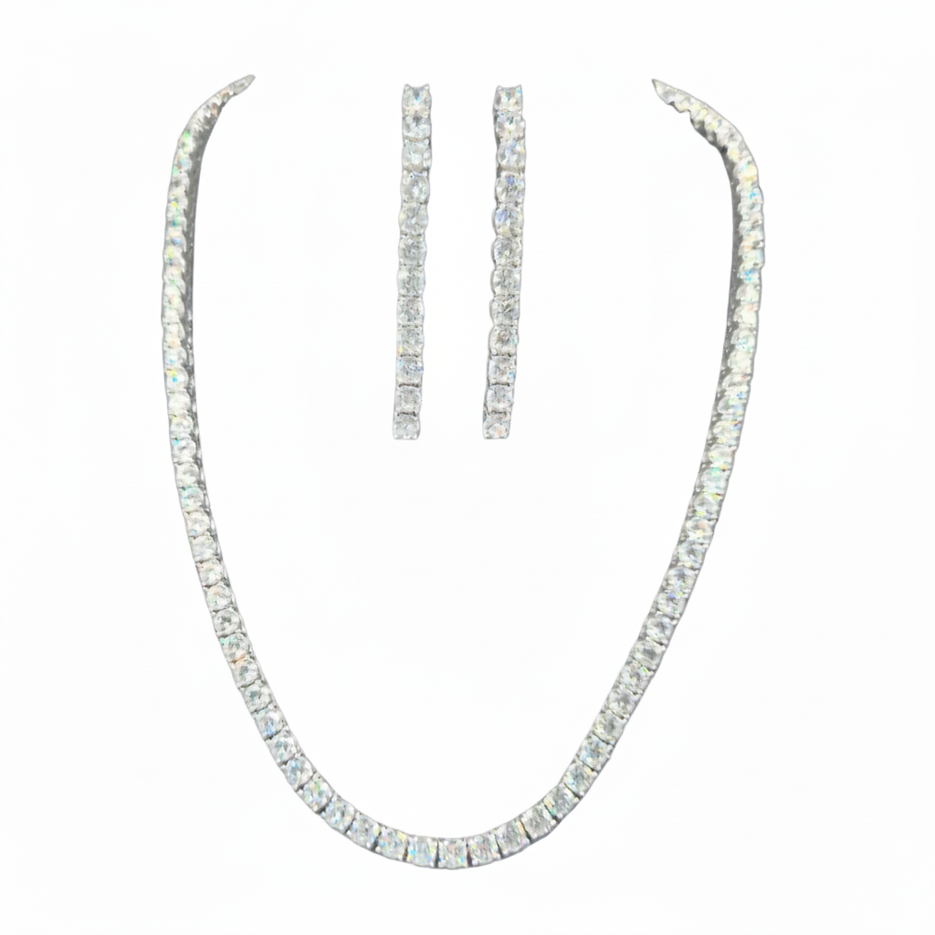 Lab Diamond Tennis Necklace | Luxury Silver(Price on request)