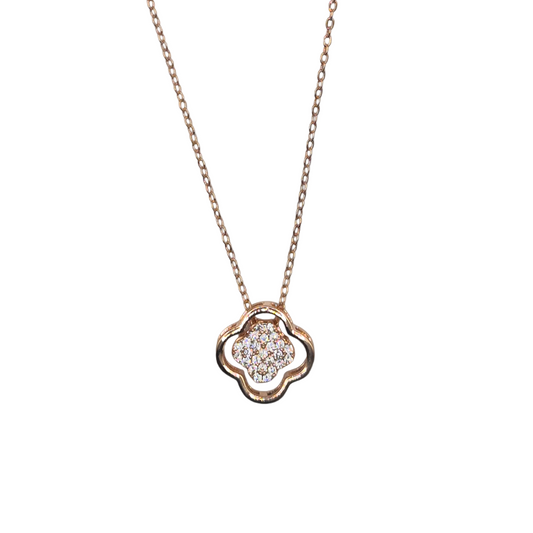 Stainless steel pendant with pink plating