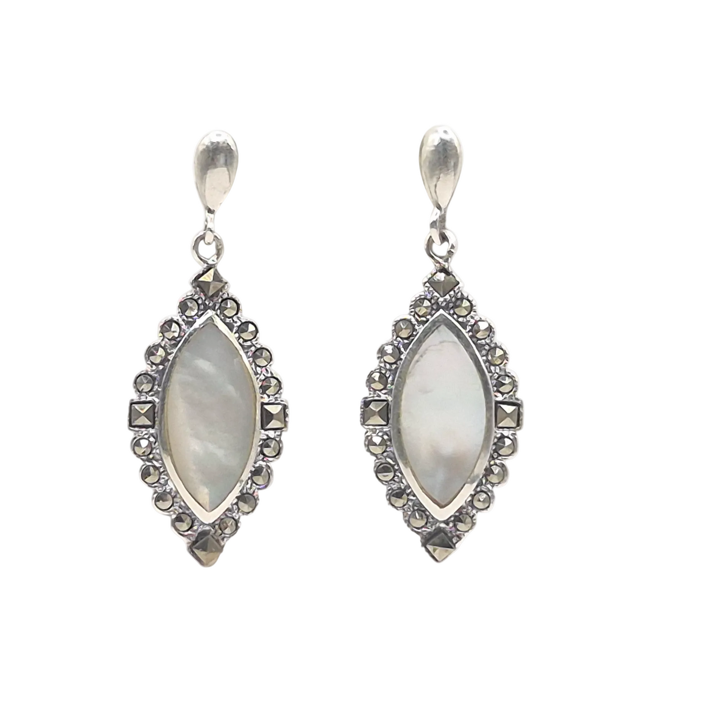 Mother of pearl with marcasite in 925 silver