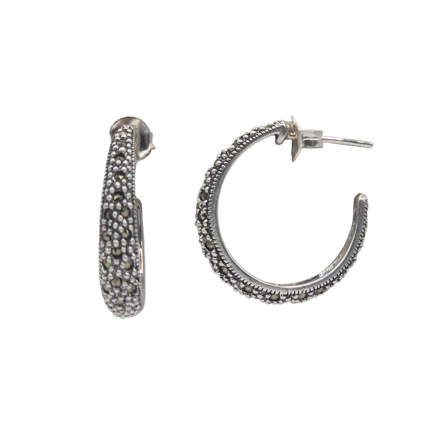 Round Bali with Marcasite in 925 silver