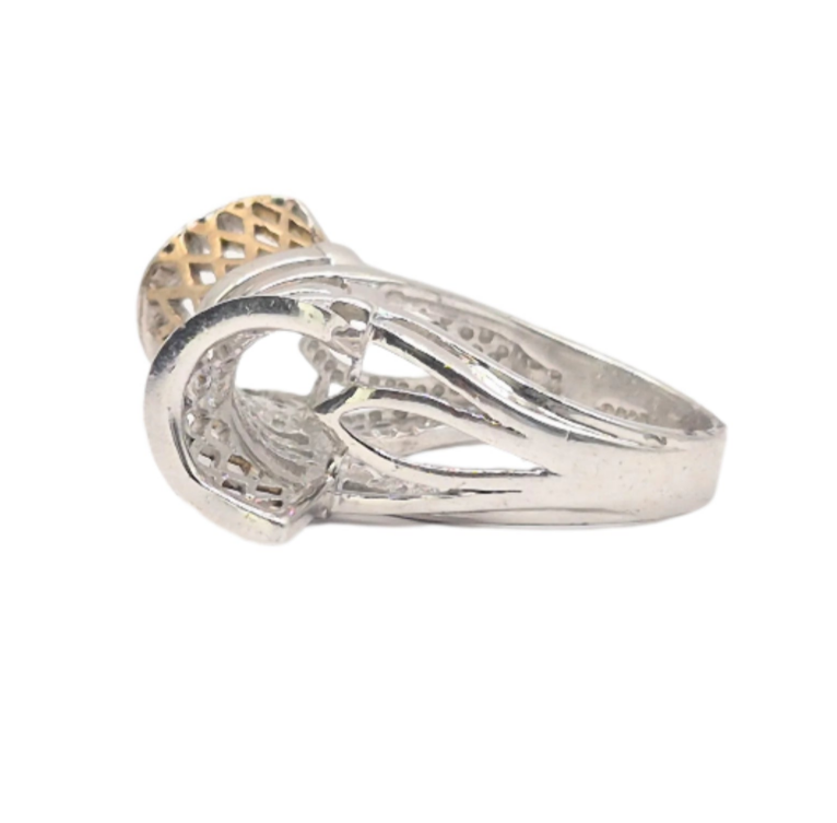 Dual tone 925 Silver Ring