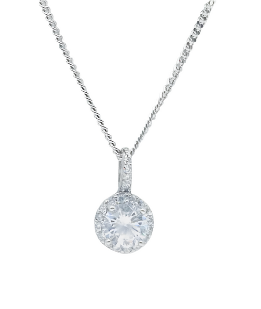 Round Cubic Zircon and Jacket in 925 Silver