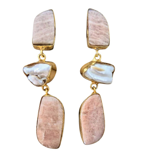 Peach Amazonite with Pearls