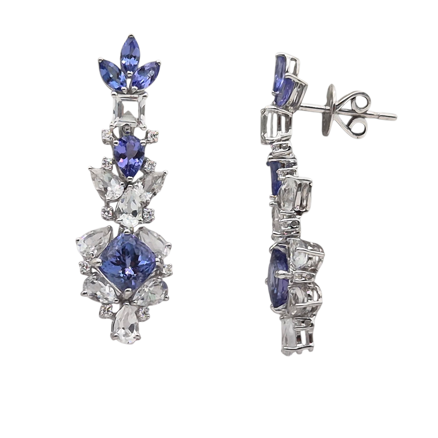 Tanzanites with Natural Diamonds and White Sapphires in 18kt Gold