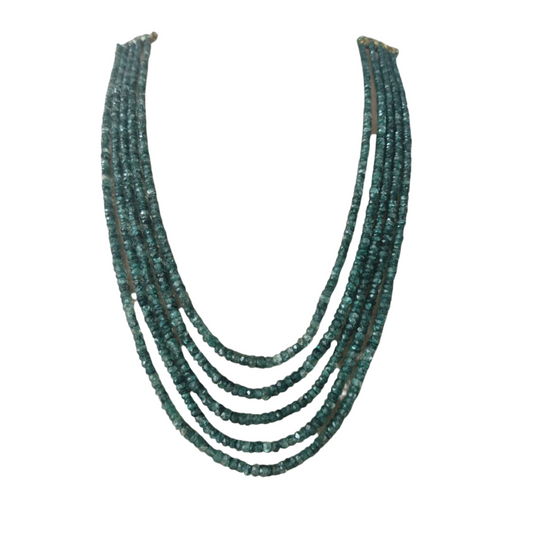 Olive green natural emerald gemstone necklace