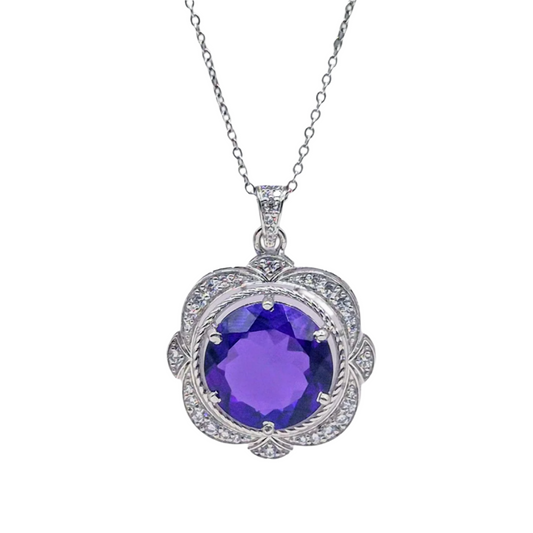 Purple Hydro with Cubic Zirconias in 925 Silver