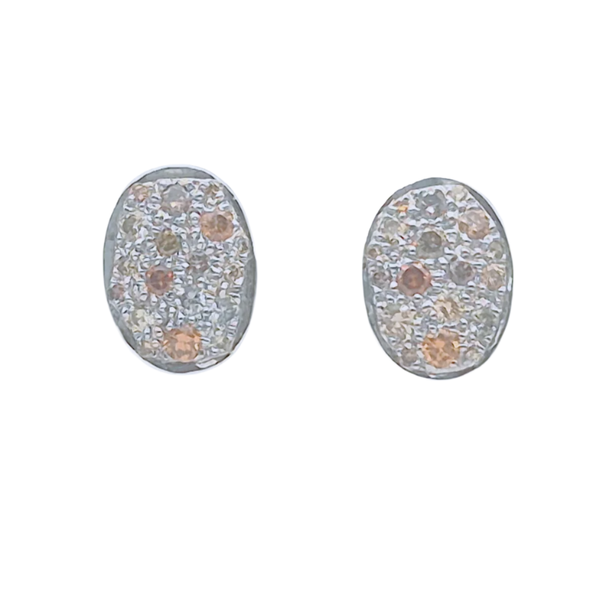 Natural fancy-coloured diamonds scattered and set in 925 silver