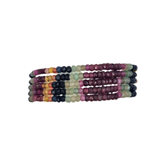 Rubies , emerald and sapphires make this multi-gemstones bracelet