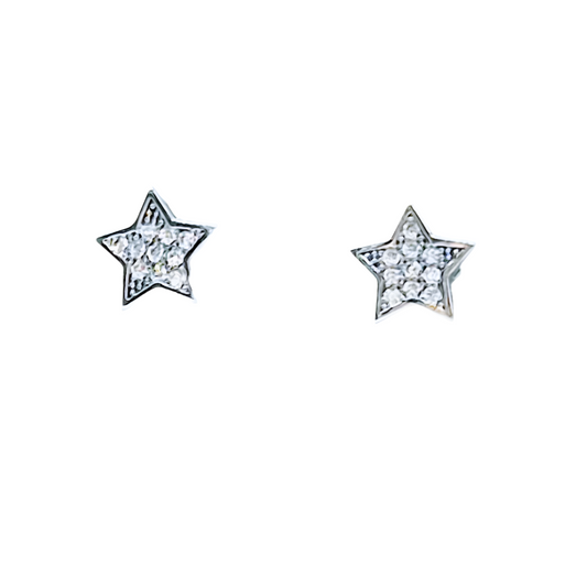 Star shaped studs in 925 Silver