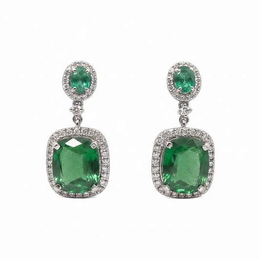 Green Hydos with Lab Grown Diamonds in 925 Silver