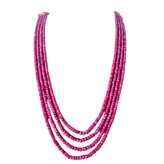 Natural Rubies gemstones, in a beautiful pomegranate shade, makes this necklace