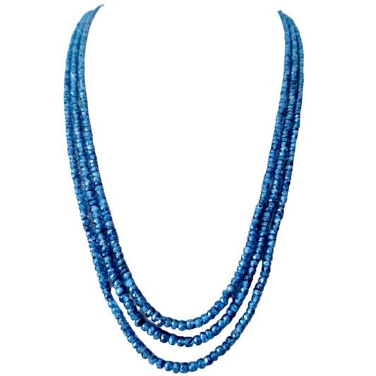 Natural Royal blue sapphire gemstone necklace, elite and elegant