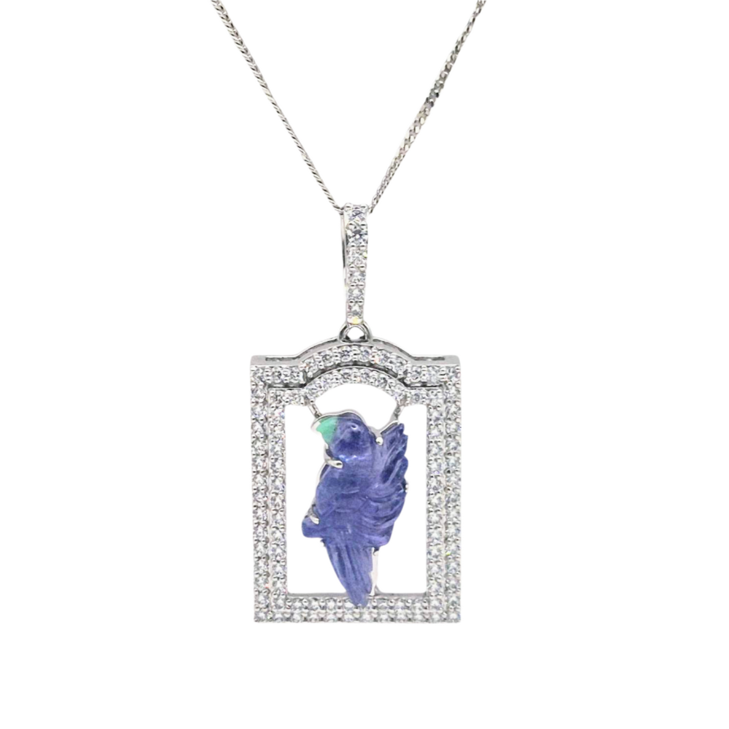 Tanzanite Parrot with Cubic Zirconia in 925 Silver