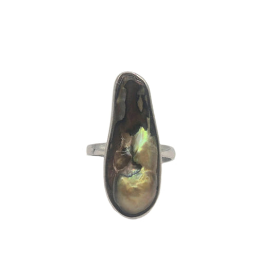 Natural Gold Pearl in German Silver