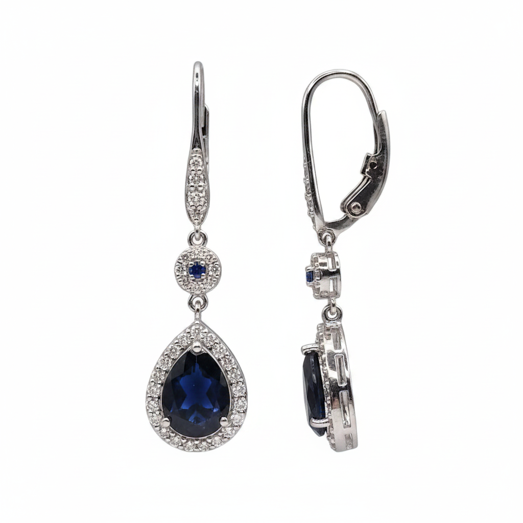 Blue & Black Hydros with Lab Grown Diamonds in 925 Silver