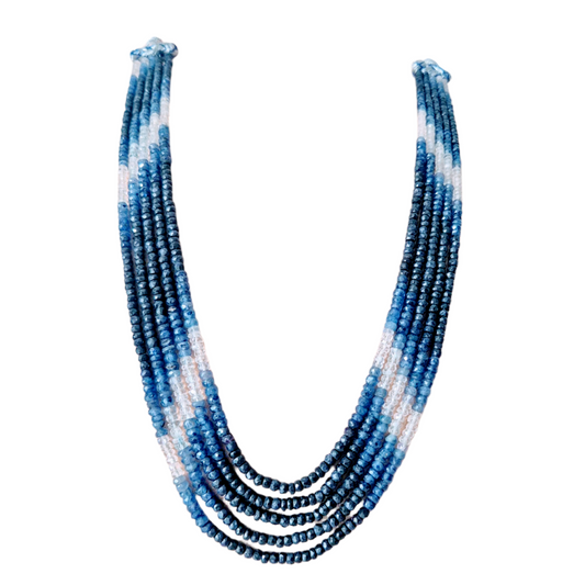 Natural Royal Blue Sapphire, in shades of Royal Blue, inky blue and white sapphire make this elegant sapphire necklace