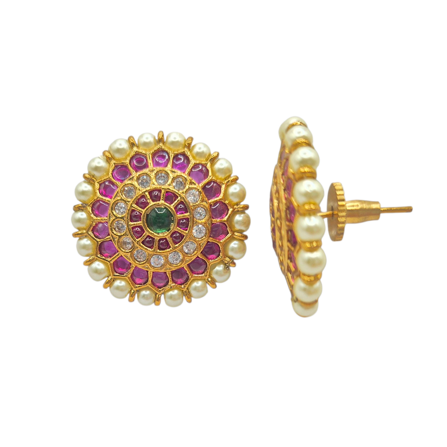 Jadau and Kundan make this timeless set in Brass