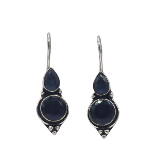 Inky blue cubic zirconia earring