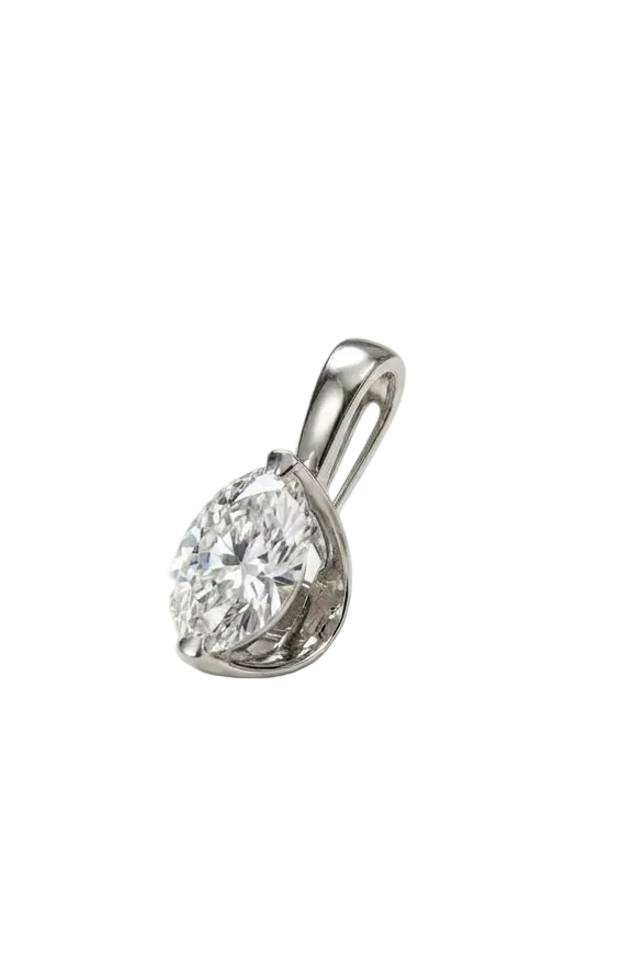 Round brilliant cut diamond set in an invisible setting in silver ...