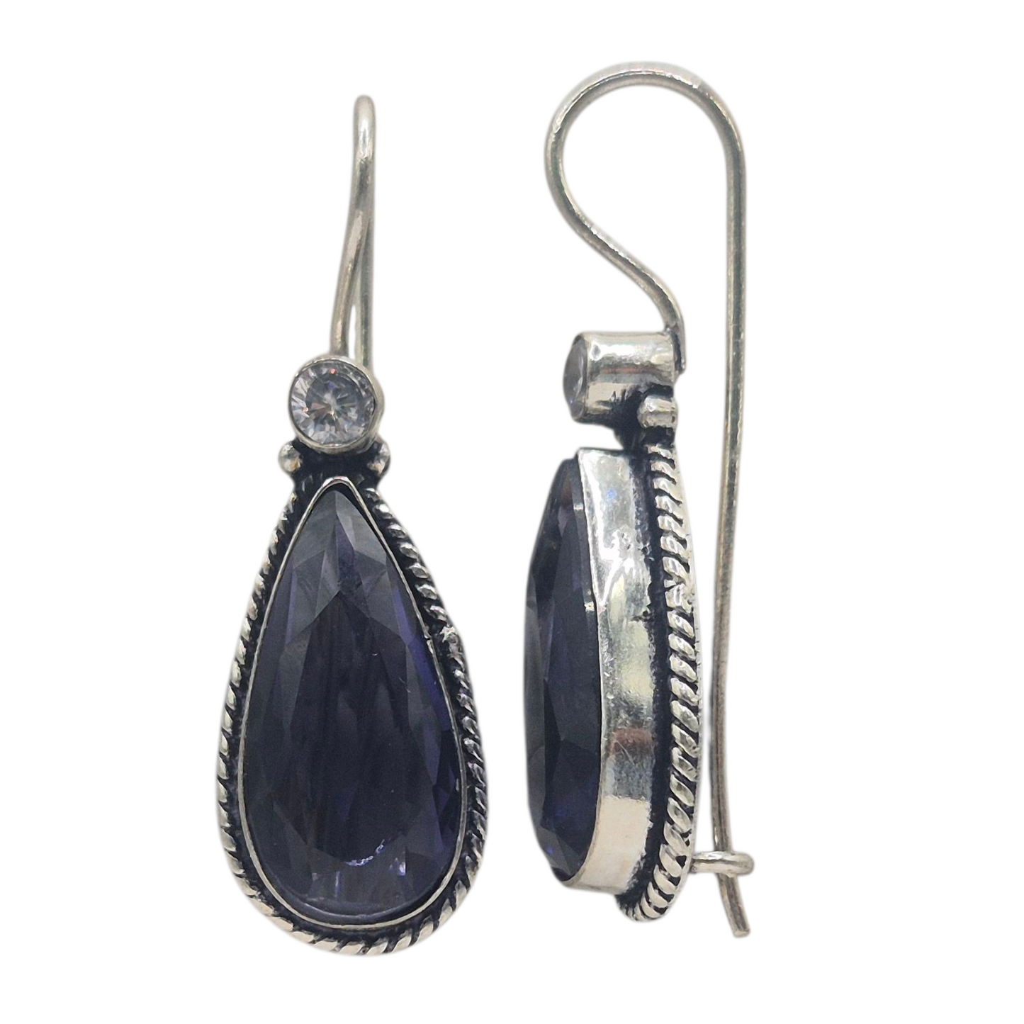 Purple quartz in an antique brass setting