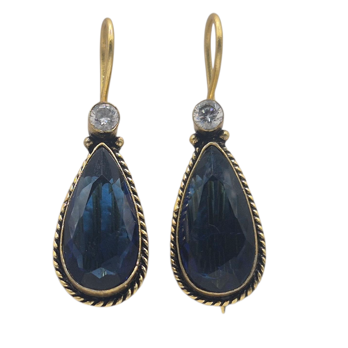 Royal Blue quartz in brass