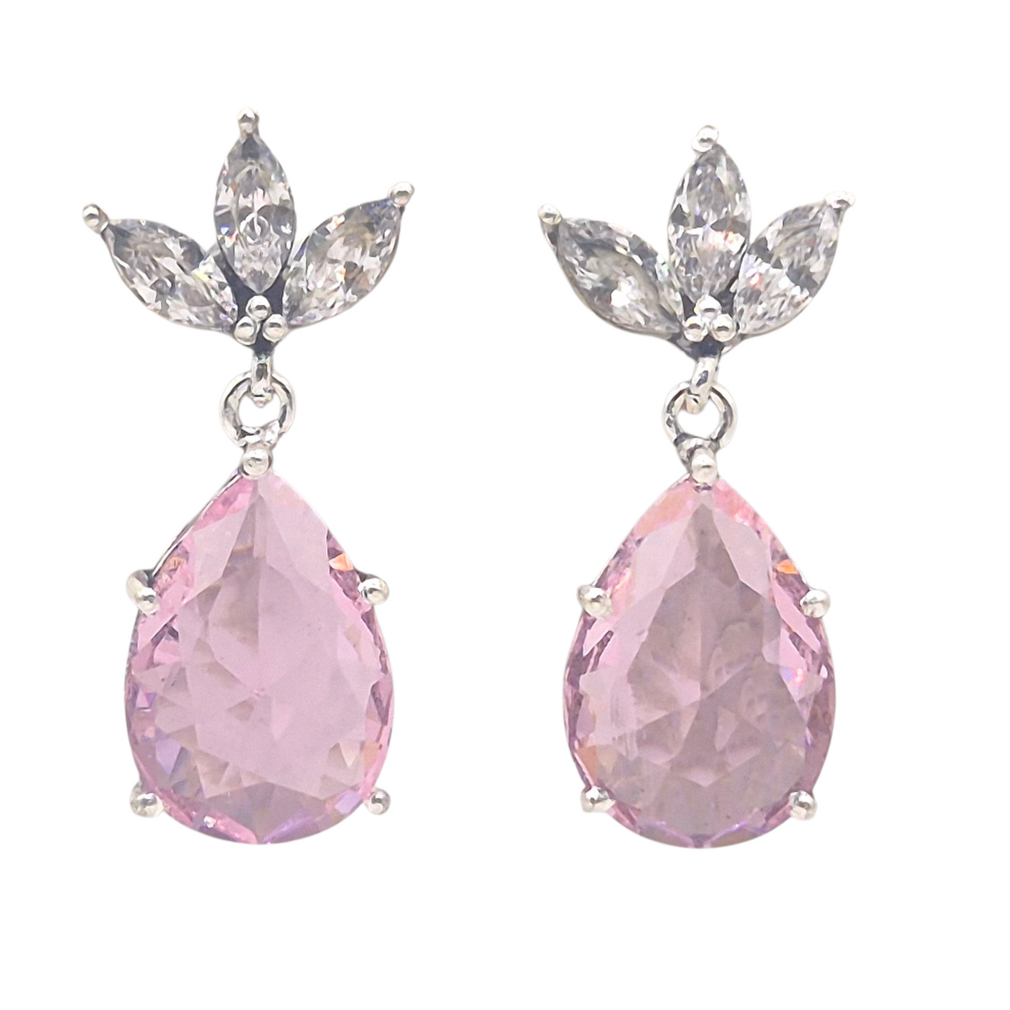 White and pink quartz in brass