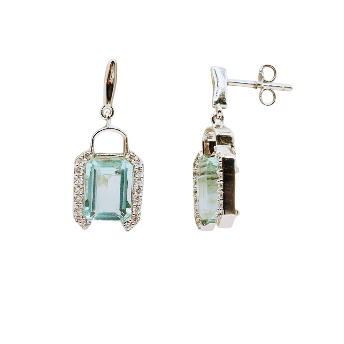 Aqua Blue Hydro with Cubic Zirconia in Silver