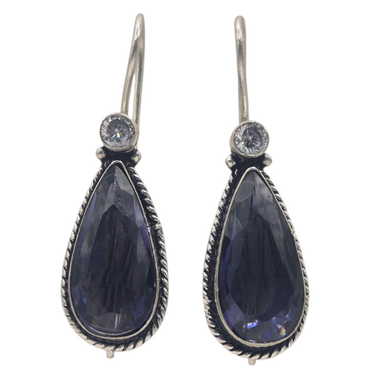 Purple quartz in an antique brass setting