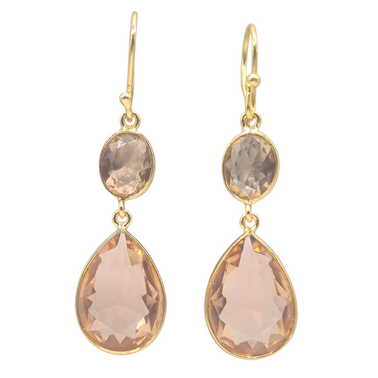 Peach quartz in brass