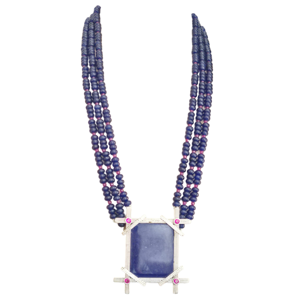 Lapiz Lazuli with Cubic Zirconias in 925 Silver