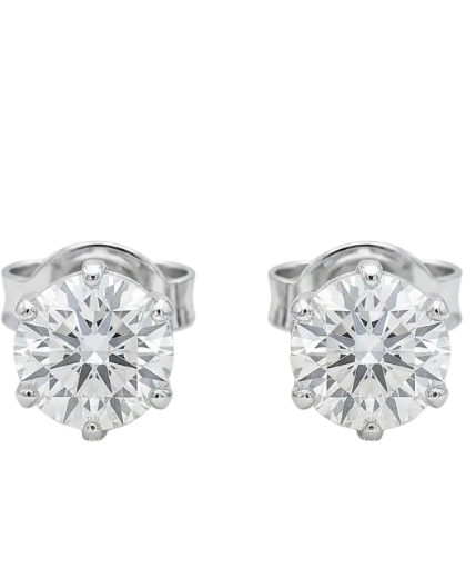 Round Brilliant Cut (9mm) Studs in 925 Silver