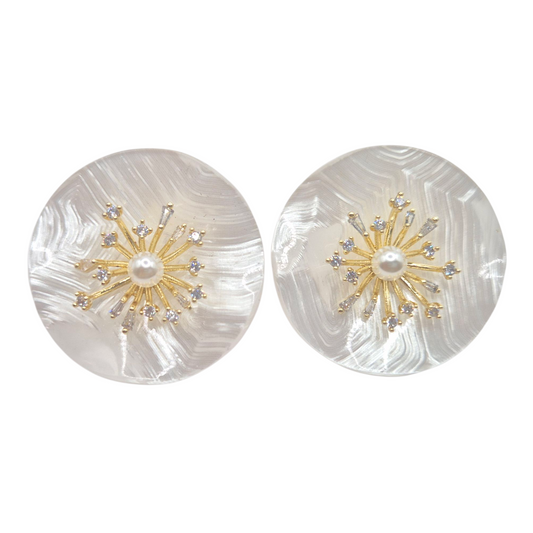 Resin eartops that make a bold statement in brass